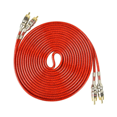 Cabo de Áudio 2 RCA Macho x 2 RCA Macho 5m Tomate - MCB-046B