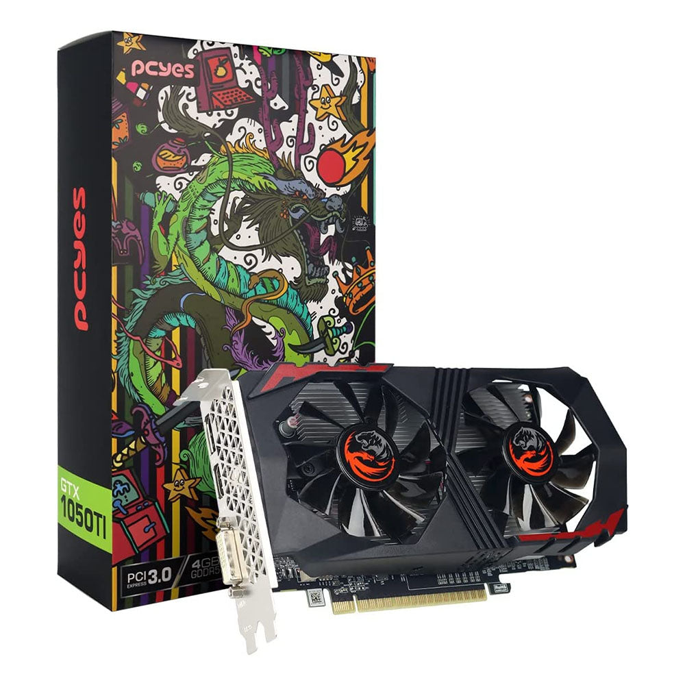 Placa De Video 4gb Gddr5 PcYes Nvidia Geforce Gtx1050Ti 128bits Dual Fan DisplayPort Hdmi Dvi - PVGTX1050TI4GBR5128
