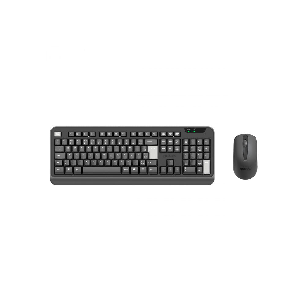 Kit Teclado E Mouse Sem Fio Comfort PCYes Preto / Cinza - PCOCWAB