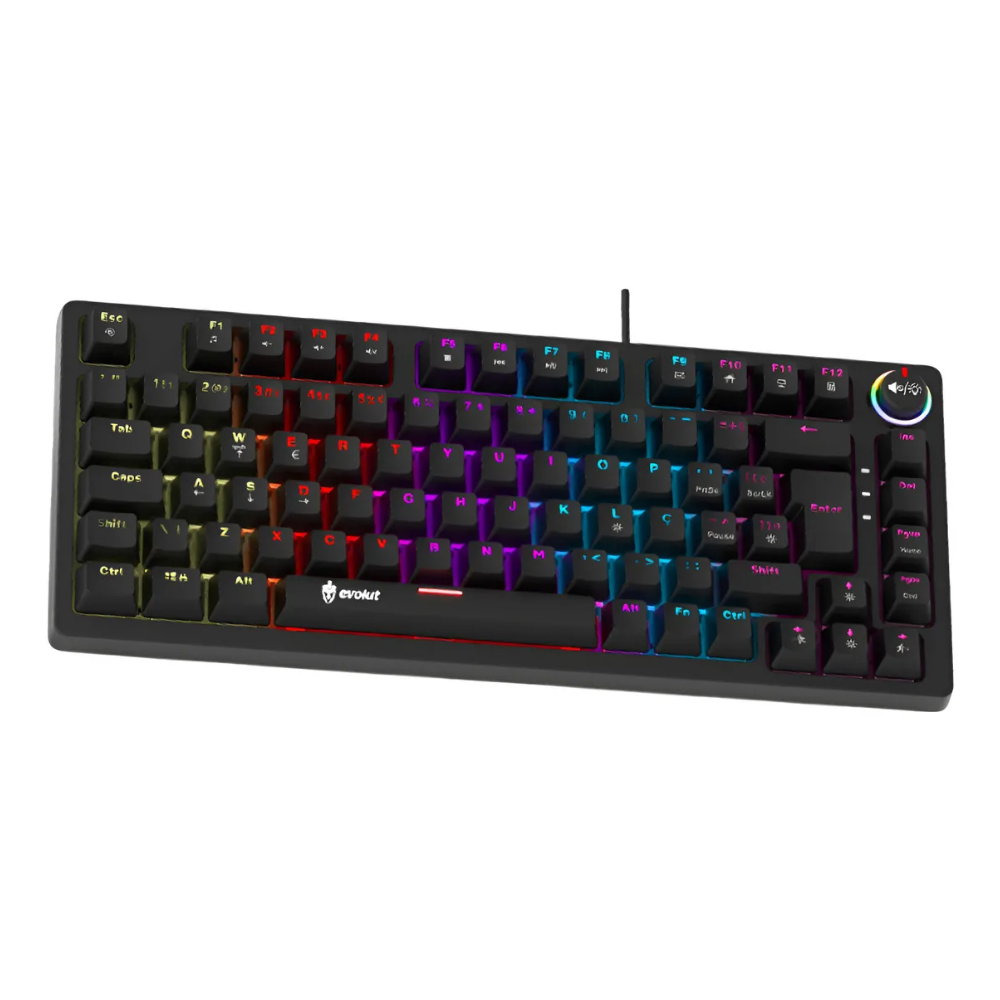 Teclado Gamer Mecanico Evolut USB RGB Anti Ghost - Eg275