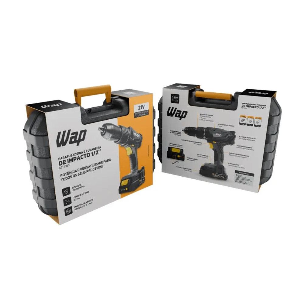 Parafusadeira e Furadeira de Impacto Wap 21V - K21 ID03