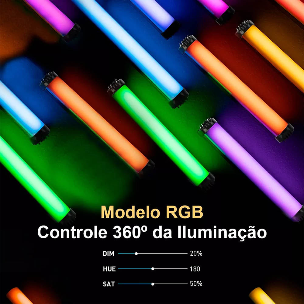 Bastão de Luz RGB Led Iluminação Colorida Tomate - MLG-118RGB