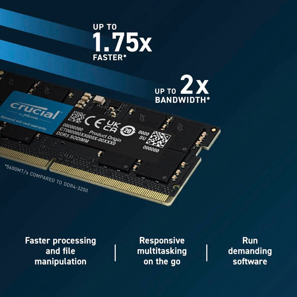 Memoria para Notebook Ddr5 32gb 5600Mhz Crucial - CT32G56C46S5
