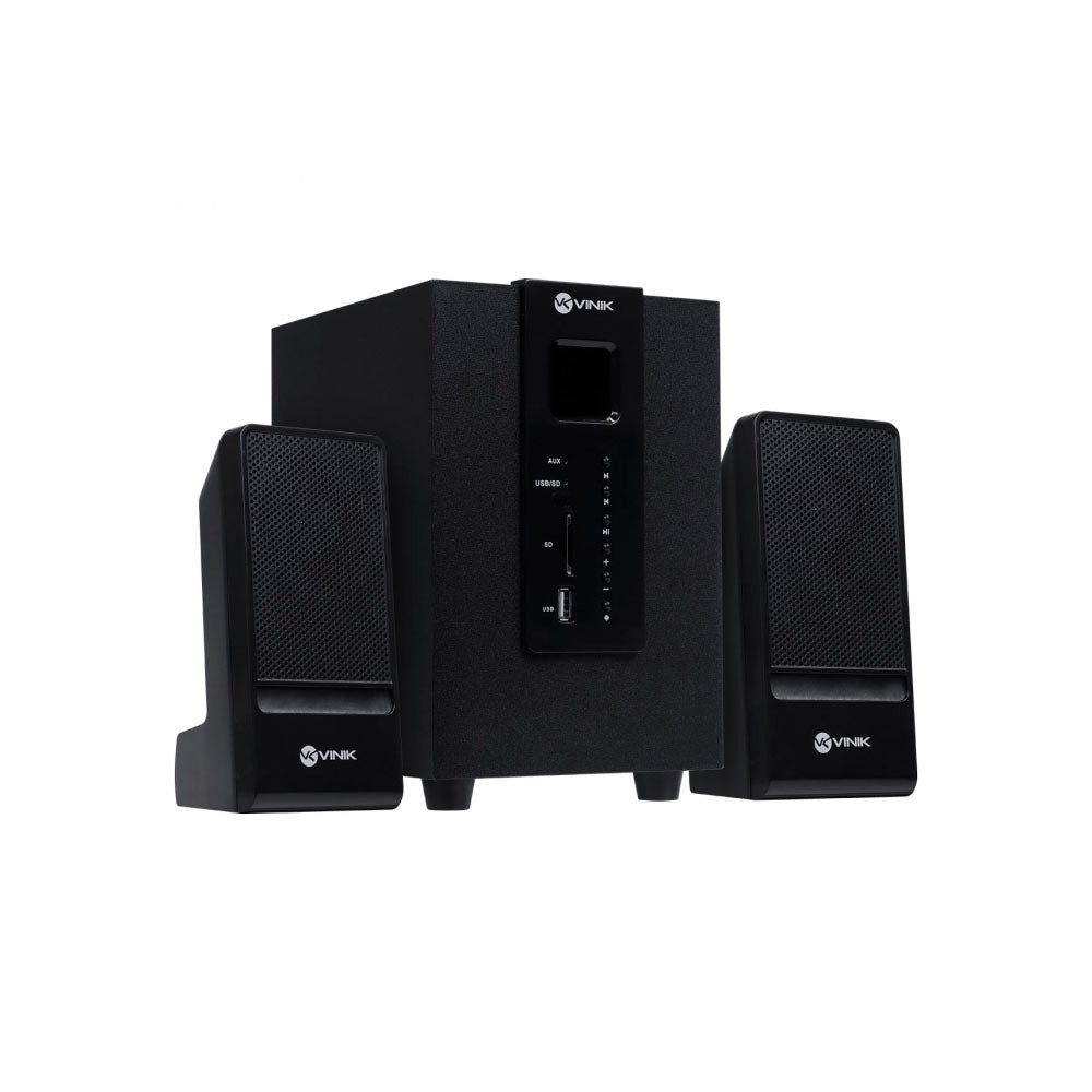 Caixa De Som 2.1 Vinik Groove Subwoffer + 2 Caixas Satelite em Madeira 20W Preta - CXGRO20W