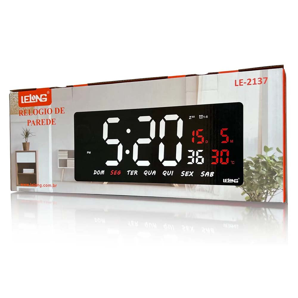 Relogio De Parede Led Digital Lelong - LE-2137