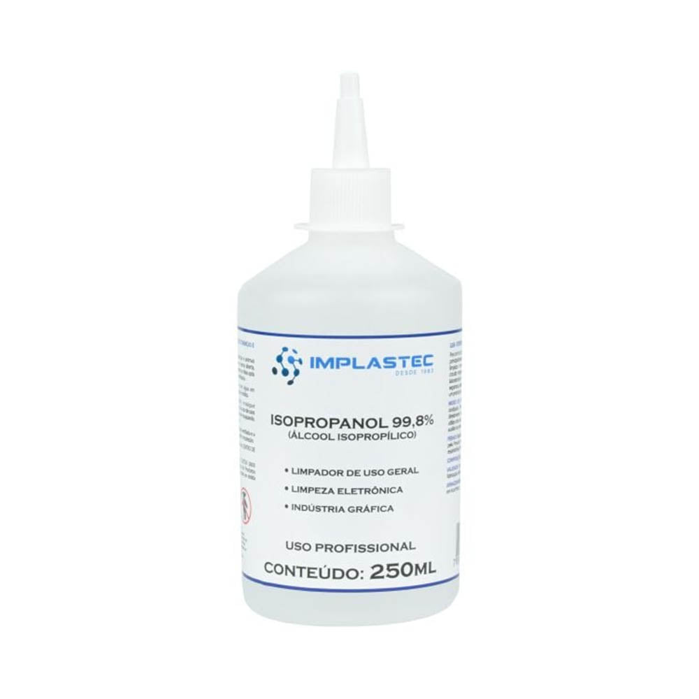 Alcool Isopropilico Isopropanol 250ml com Bico Aplicador Implastec - 24322