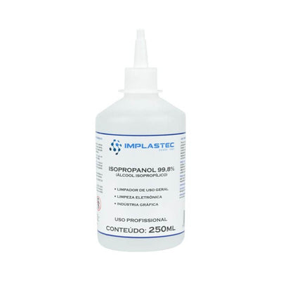 Alcool Isopropilico Isopropanol 250ml com Bico Aplicador Implastec - 24322