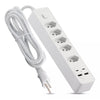 Extensão C/ 4 Tomadas + 2 USB + 2 USB Tipo C 12W 2.4A Knup 2mts - KP-BX2204