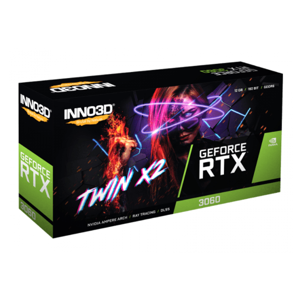 Placa De Video 12Gb RTX 3060 Gddr6 Inno3d Nvidia Geforce Twin X2 192bits 3x Displayport 1x Hdmi - N506T2-08D7-193075N