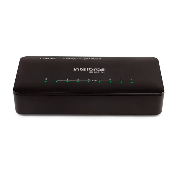 Switch 08 Portas Gigabit 10/100/1000 Mbps Intelbras Sg 800 Q+ - 4760079