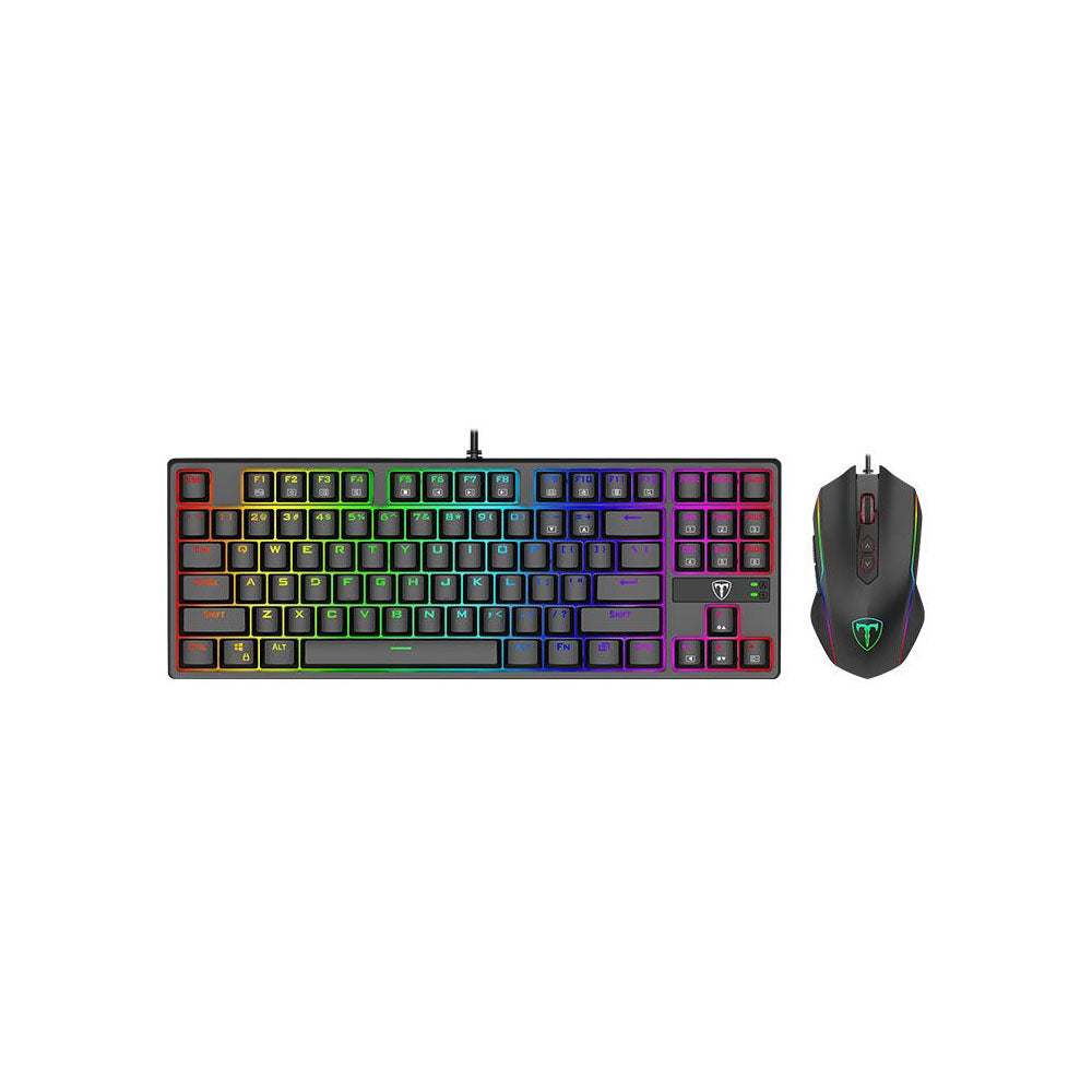 Kit Teclado e Mouse Gamer USB T-Dagger RGB Preto - T-TGS007