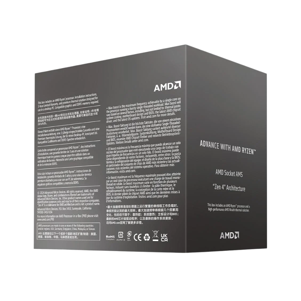 Processador Amd Ryzen 5 8400F 4.7Ghz Turbo 22mb Socket Am5 S/ Vídeo Integrado - 100-100001591BOX