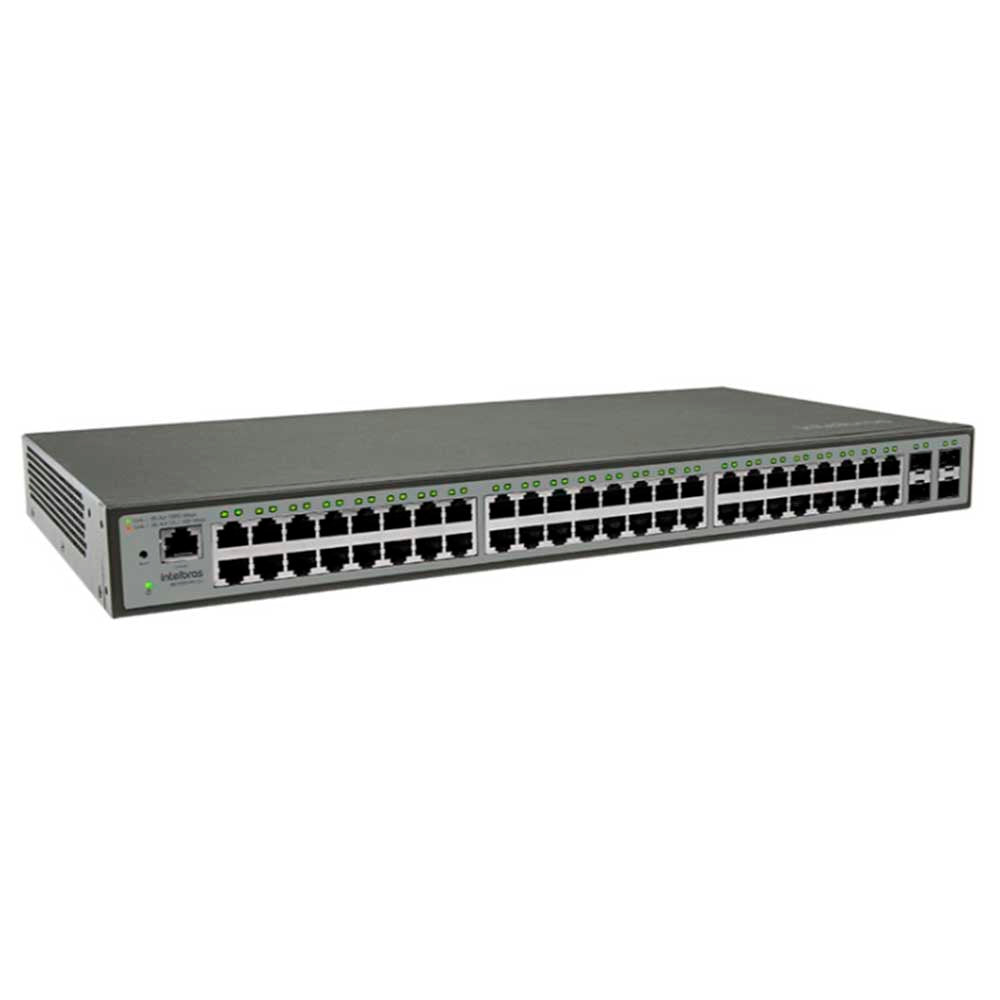 Switch 48 Portas Gigabit 10/100/1000 Mbps + 4 Gbic SFP Intelbras Gerenciavel - SG 5204 MR L2+ - 4760046