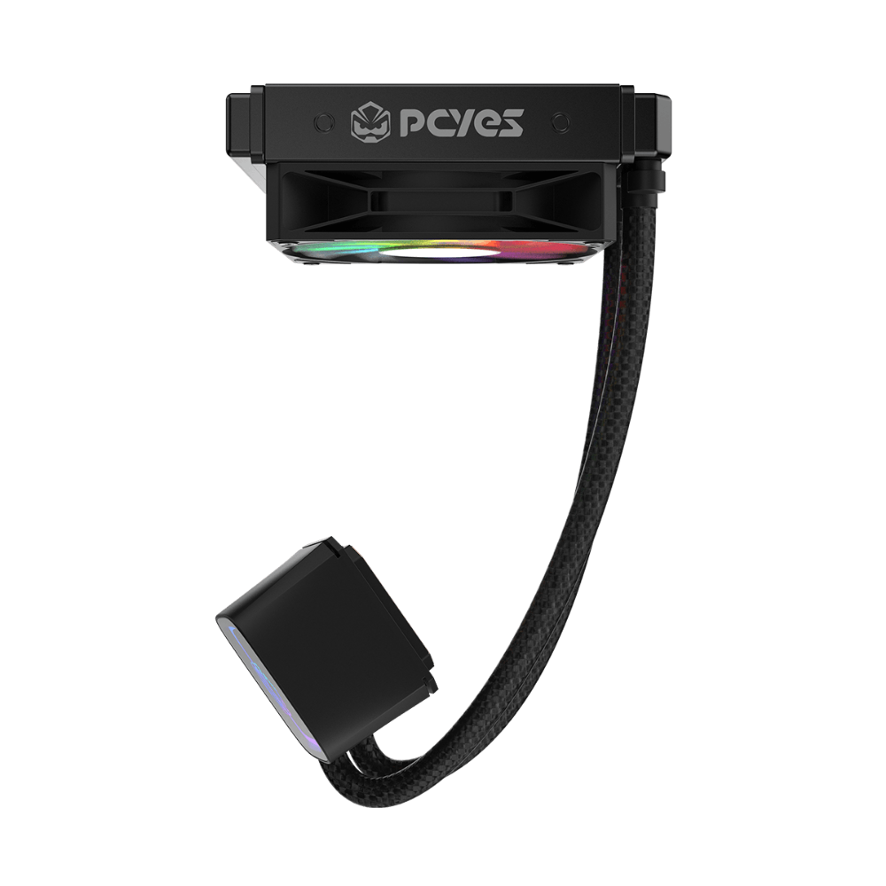 Water Cooler Single Fan PCYes Tundra 120mm ARGB (Intel/AMD) Black Vulcan - WCTBK120