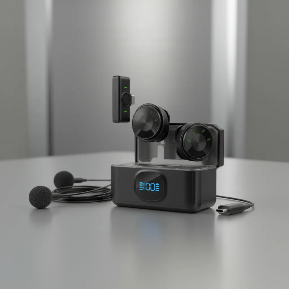 Kit C/ 2 Microfones Sem Fio Magnético Lapela New-Ion - NMI-54