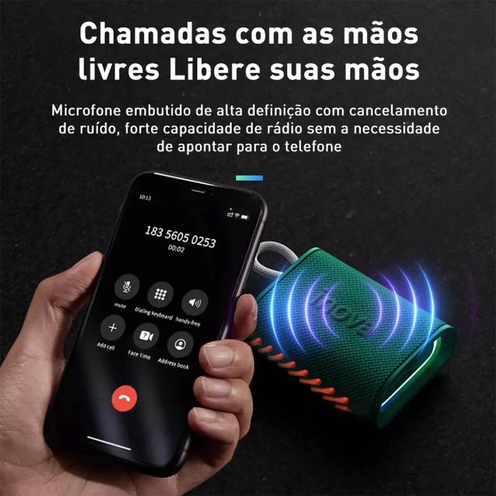 Caixa de Som Portátil Bluetooth Inova Go 4 Pro Bluetoth, RGB, Rádio FM, Verde - RAD12416