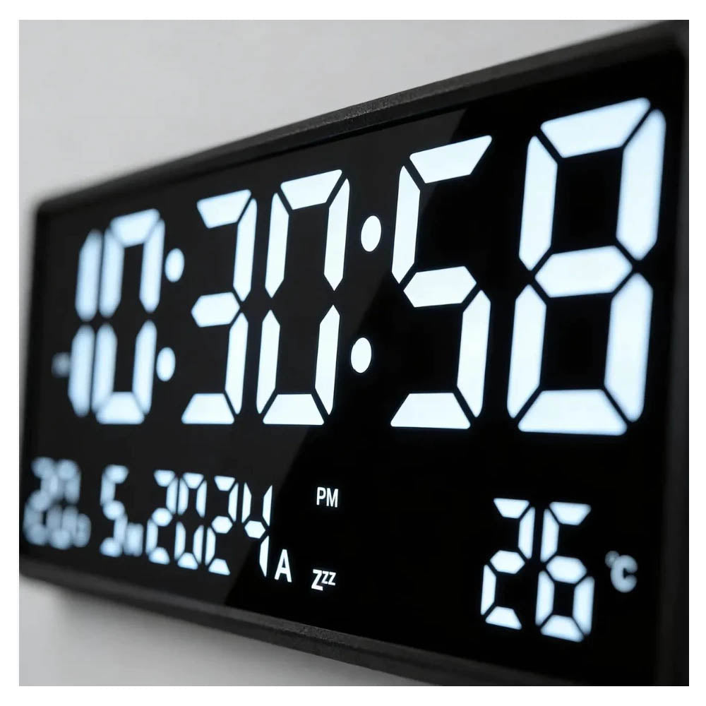 Relogio De Parede 48cm Led Digital Hora Calendário Temperatura Oasis - OIH-6210