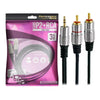 Cabo de Áudio 2 RCA Macho Para P2 3.5mm 3m