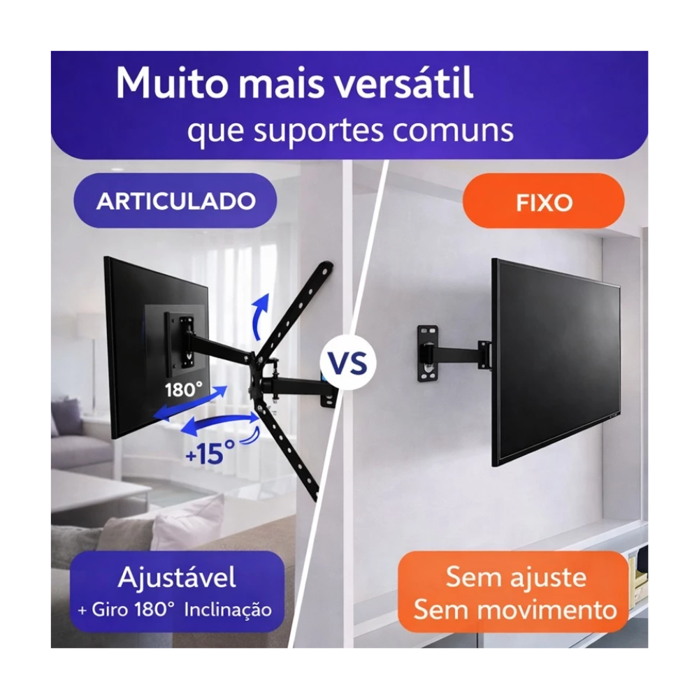 Suporte Para Tv 10 A 60 Pols. Articulado Vesa Até 30Kg - C314
