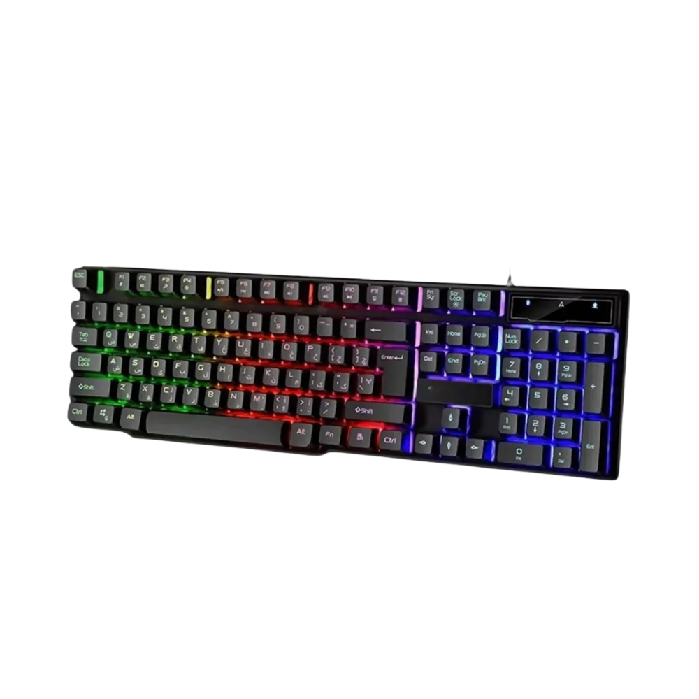 Teclado Gamer Semi Mecanico Cv01 Usb Rgb ABNT2 P/ PC e PS4  C/ Teclas Multimídia Preto