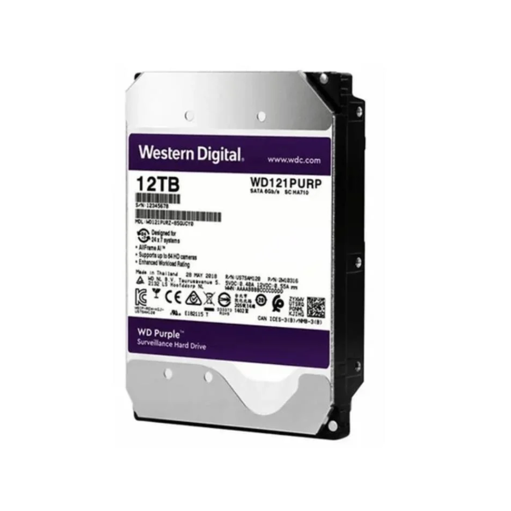 Hd Para Vigilância 12tb Western Digital WD Purple Surveillance Sata3 6gb/s - WD122PURP