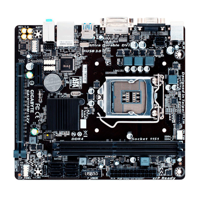 Placa Mae Gigabyte Ga-H110m-S2v Ddr4 Gigabite Pci Pci-E Lga 1151