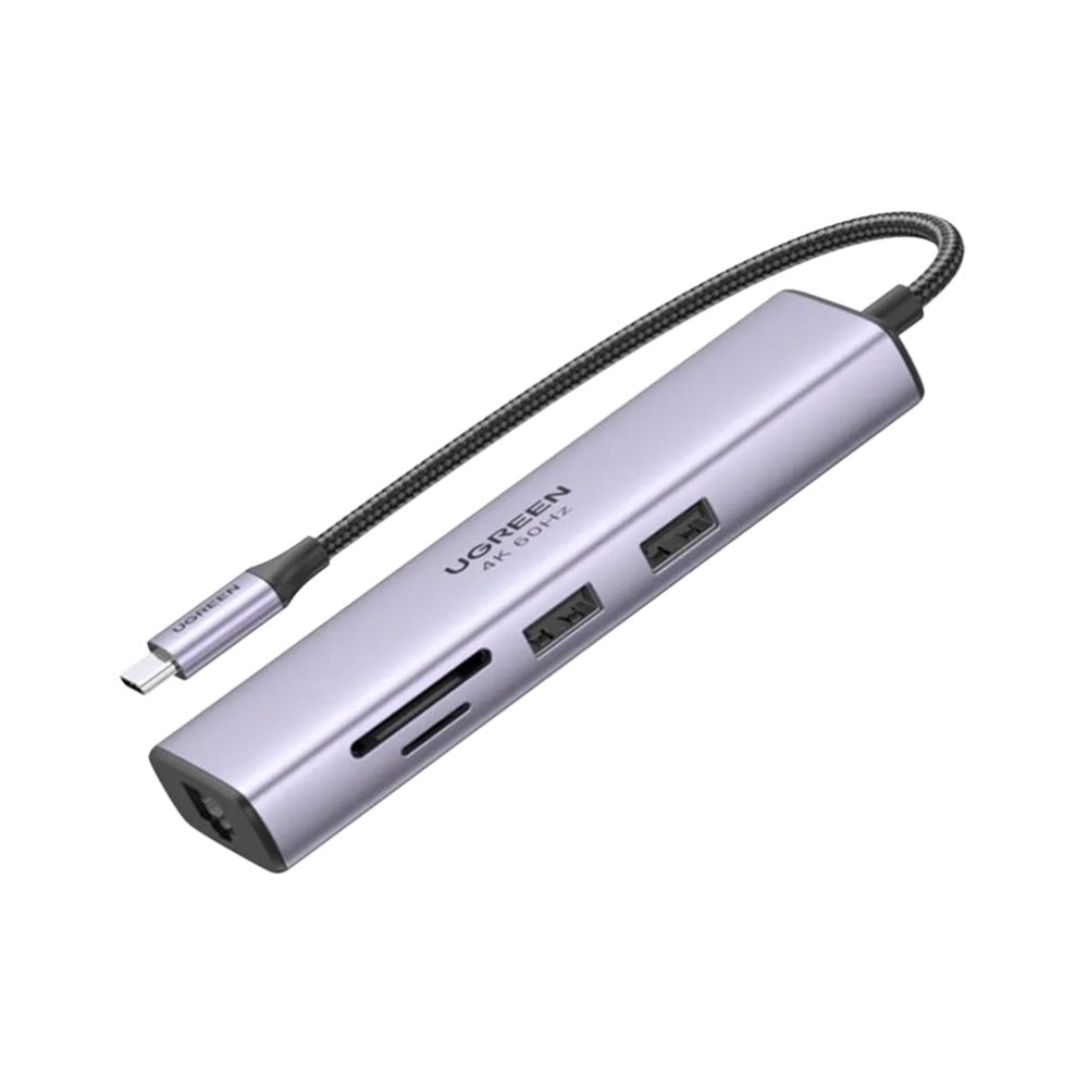 Adaptador Ugreen Revodok Usb-C 7 em 1 - Hdmi RJ45 Pd 2x Usb 3.0 Leitor Cartão - CM512 - 60515
