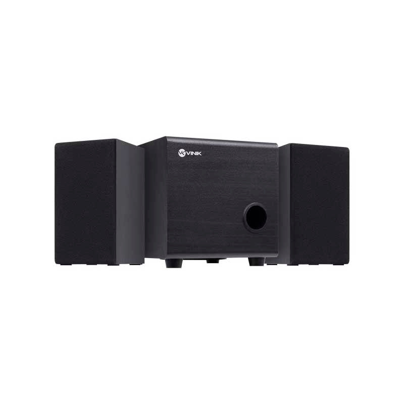 Caixa De Som 2.1 Vinik Satelite em Madeira C/ Subwoffer 16W USB P2 Preta - CXTU16W