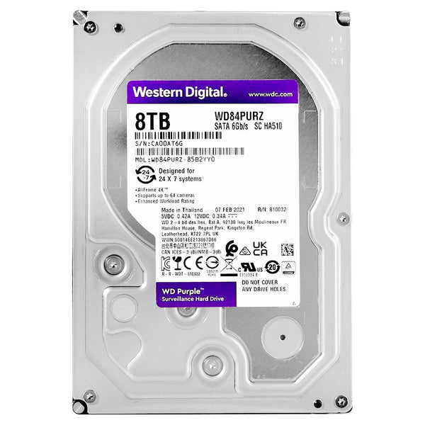 Hd Para Vigilância 8tb Western Digital Wd Purple Sata 6gb/S 128mb - WD84PURZ