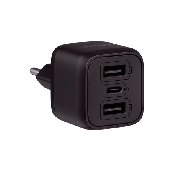 Carregador De Parede com 2 Saídas Usb-A + 1 Saída USB Tipo C 32W Turbo Intelbras EC 12 Power Preto - 4820192