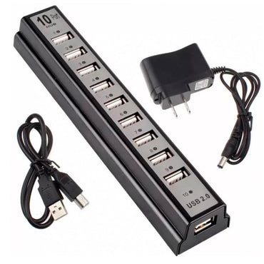Hub Usb 10 Portas 2.0 High Speed C/Fonte