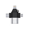 Adaptador Otg 3 em 1 (Lightning / Tipo C / Micro Usb) P/ Usb 3.0 Femea Knup - HM006