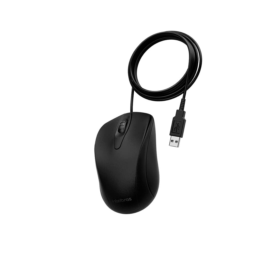Mouse Usb Intelbras Click Silencioso Mci10 Preto - 4291100