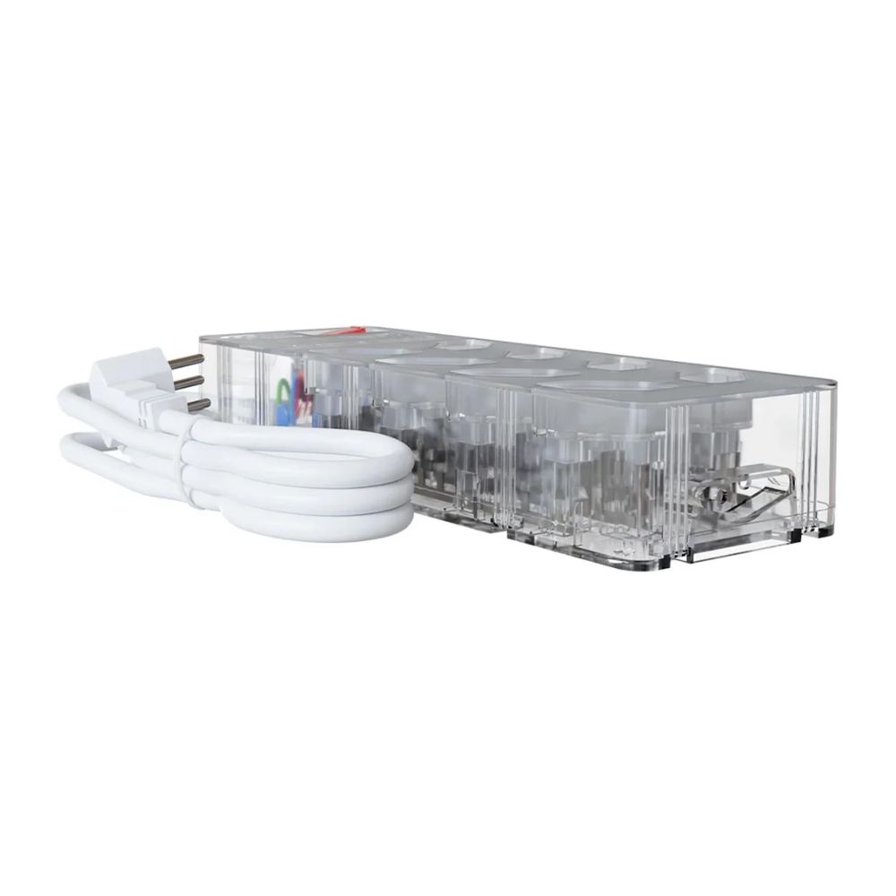Filtro De Linha 8 Tomadas Clamper Bivolt C/ Proteção DPS 3P 1m Transparente - 84877
