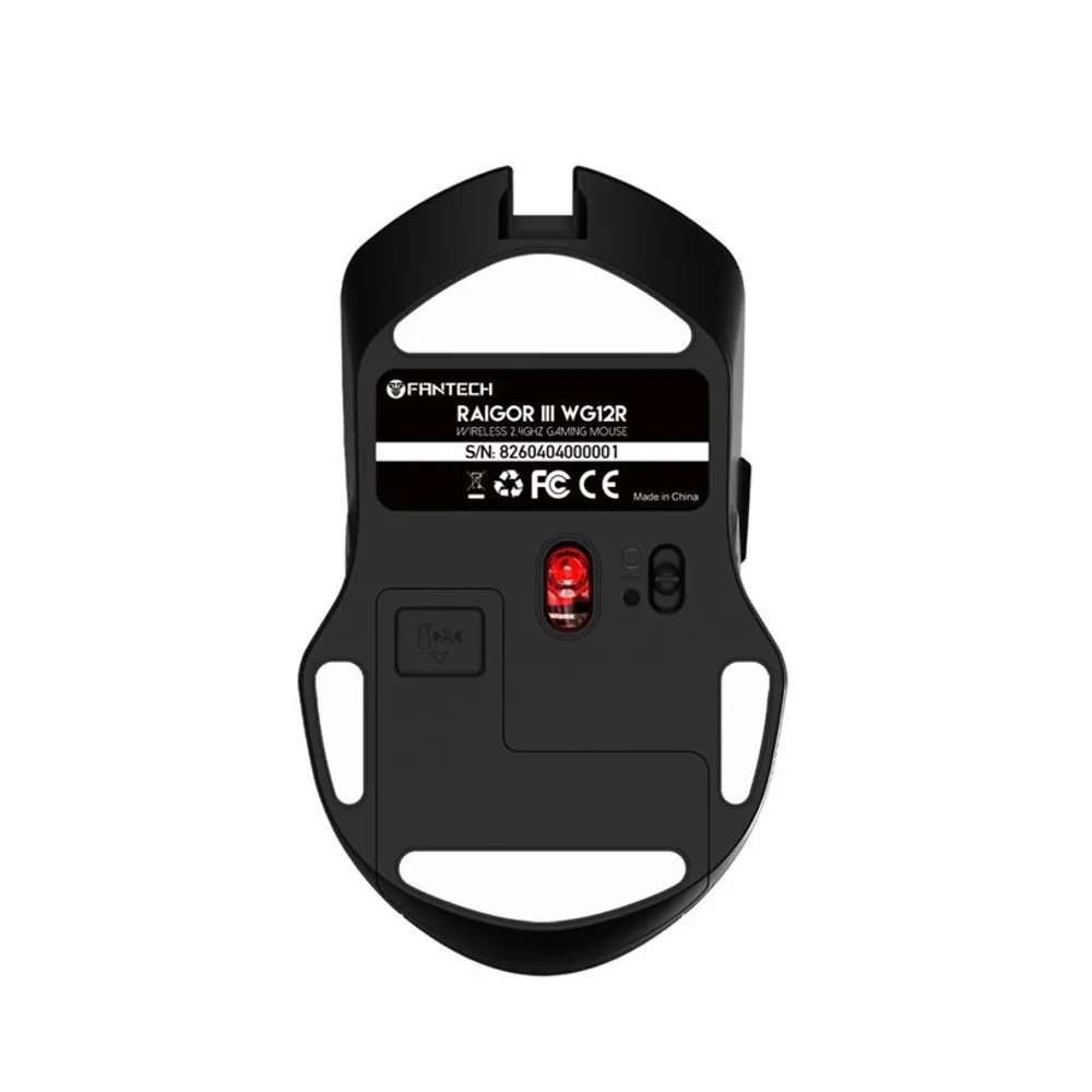 Mouse Gamer Sem Fio Recarregavel Fantech Raigor III 6 Botoes 2000dpi Preto - WG12R