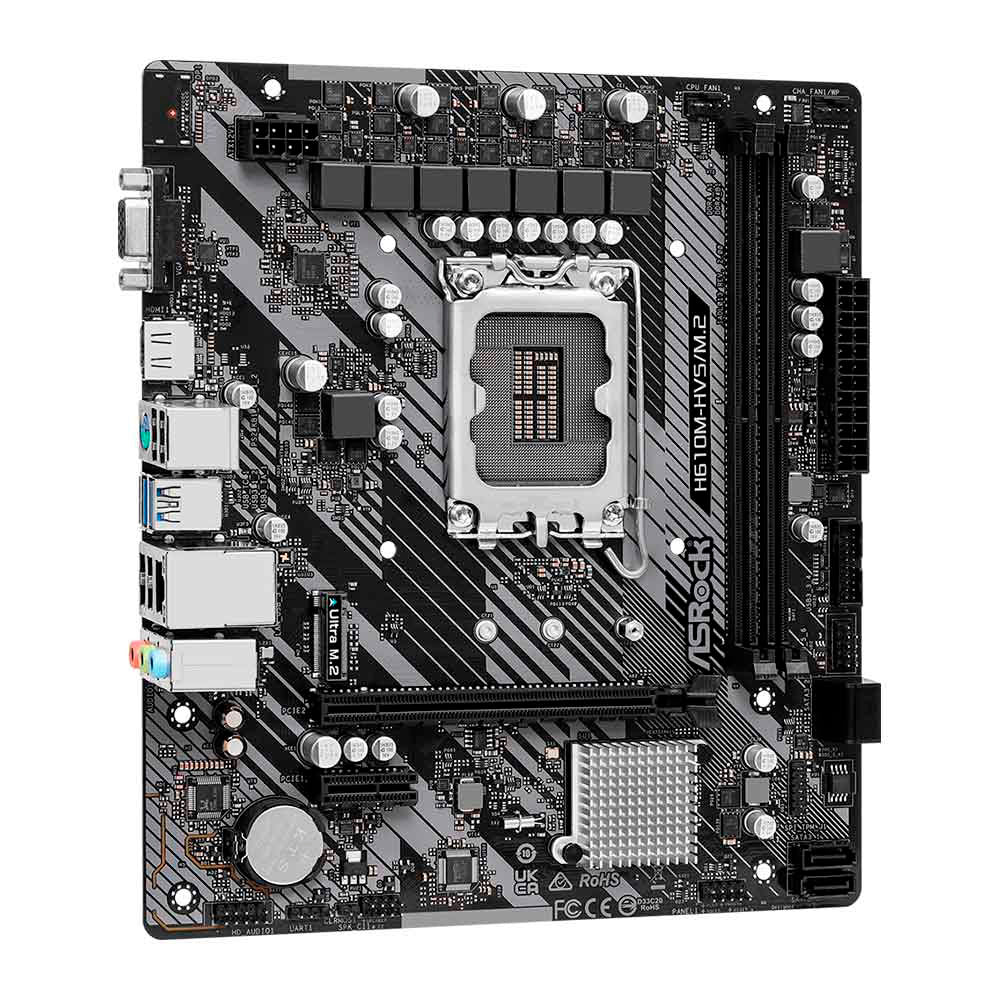 Placa Mae ASRock H610M-HVS Lga 1700 Ddr4 Hdmi USB 3.2 M.2 (12a e 13a Geração)