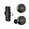 Kit C/ 2 Microfones Sem Fio Magnético Lapela Tipo-C e Lightning aGold C/ Base e Redução de Ruído - MCF-38