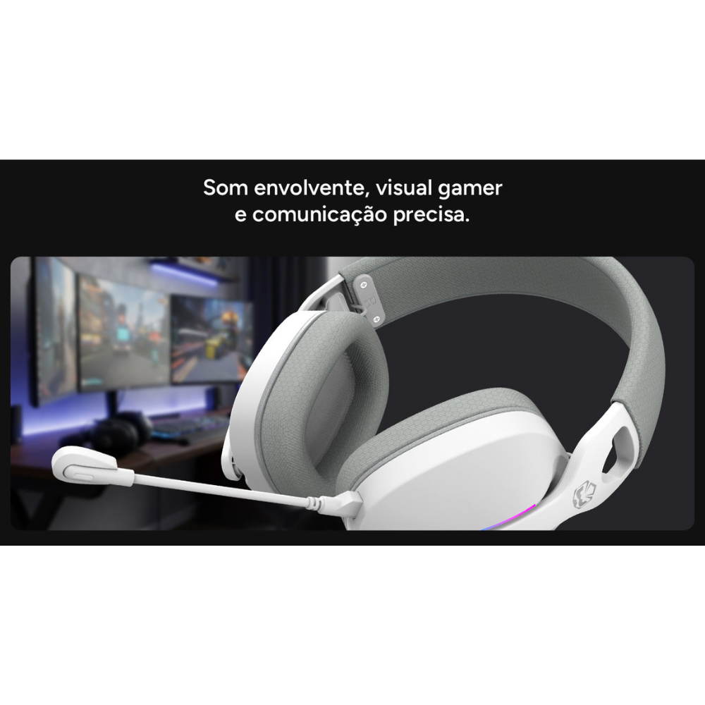 Headset Gamer PCYes Nowy Black Vulcan Usb Surround Rgb C/ Mic Destacável Preto - HGNW40BV