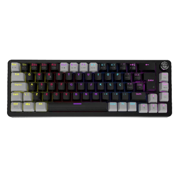Teclado Gamer Mecanico PCYes Mecka Black Vulcan 65% Switch Blue Led Rainbow - TPMKBVBL