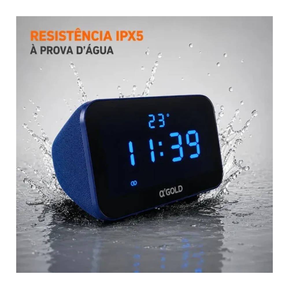 Caixa de Som Portátil Bluetooth aGold Plus C/ Display 15W - SM-55