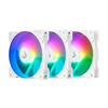 Kit 3x Cooler Fan Para Gabinete  Rise Mode  Led  ARGB Branco 120mm - RM-XLD-02-ARGB