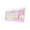 Teclado Gamer Mecânico Redragon Dark Avenger Rainbow RGB Branco e Rosa - K568WP-R (PT-BROWN)