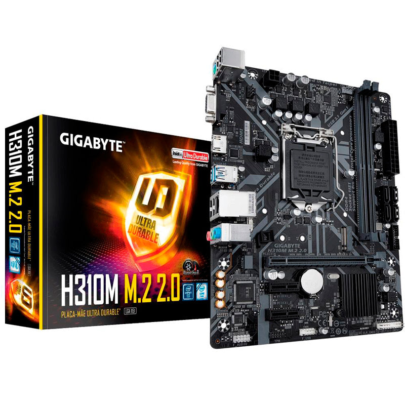 Placa Mae Gigabyte H310m M.2 2.0 Intel Ddr4 Hdmi Vga Usb M.2 Socket 1151 (8a E 9a Ger Intel)