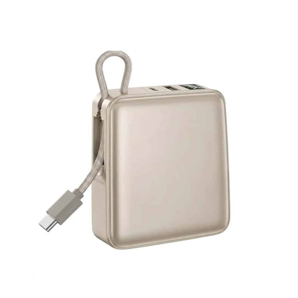 Carregador Portátil Power Bank AGold 10000Mah 22.5W Tipo C + USB + Tipo C Femea Cinza - BTE-103
