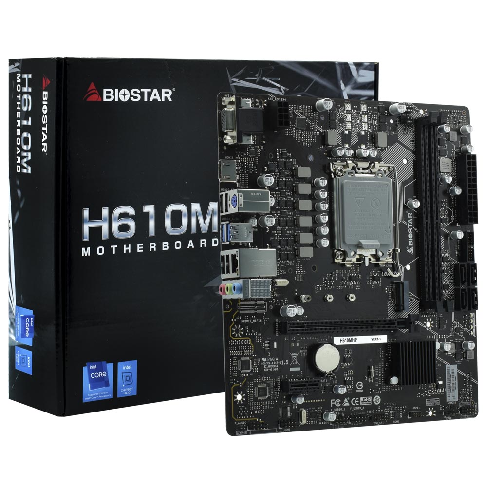 Placa Mae Biostar H610M Lga 1700 Ddr4 Hdmi USB 3.2 M.2 (12a e 13a Geração) - H610MH