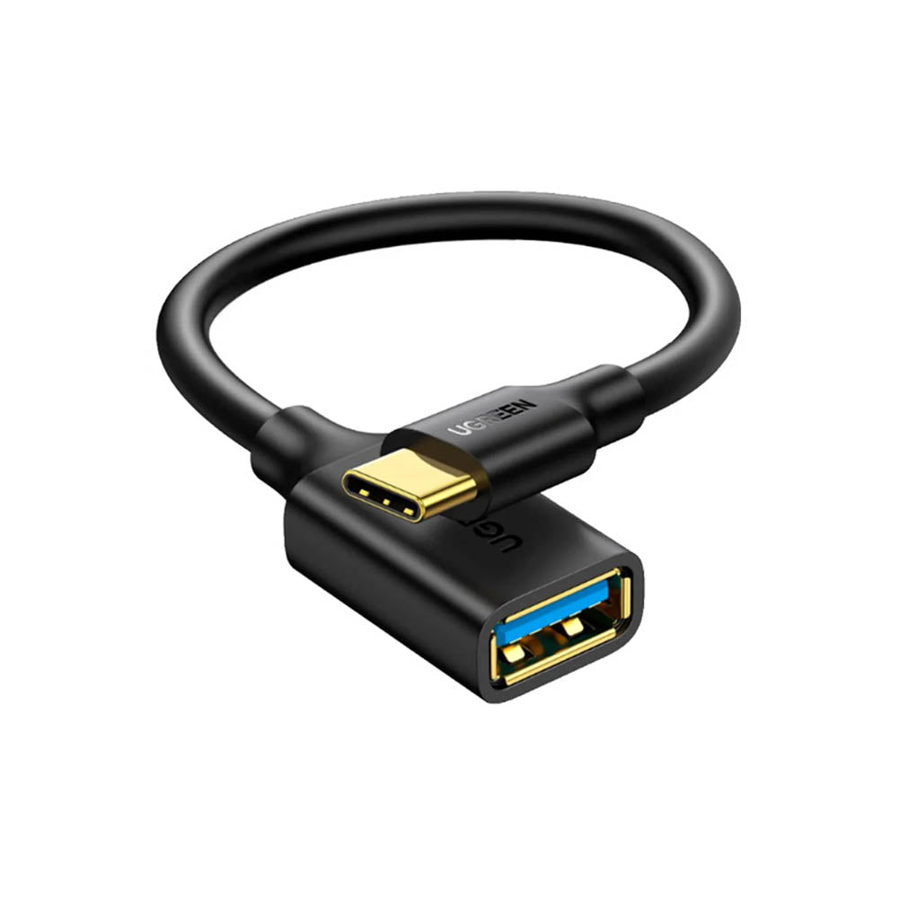 Cabo  Adaptador USB-C Macho p/ USB Fêmea 3.0 OTG Preto  - US154