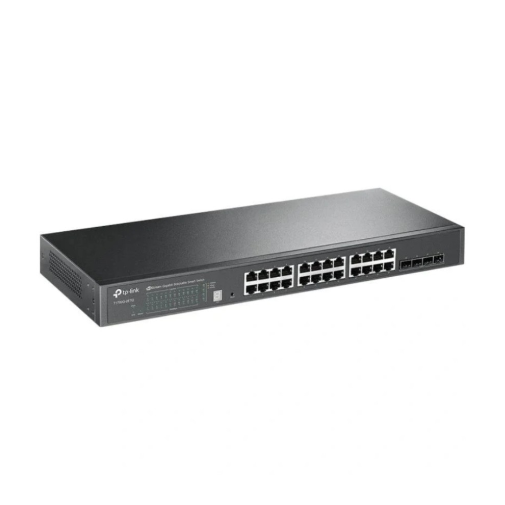 Switch 24 Portas Gigabit 10/100/1000 + 4 Portas SFP Tp-Link Gerenciavel L2+ Preto - TL-SG3428X