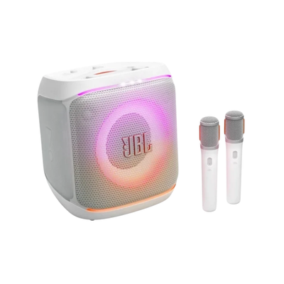 Caixa De Som Portátil Bluetooth Jbl PartyBox Encore 2 100W C/ 2 Microfones Branca - JBLPBENCOR22MICW