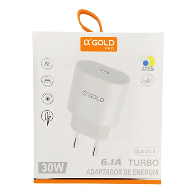 Carregador De Parede aGold Pro Saída Usb-C 6.1A Turbo - CA37-4