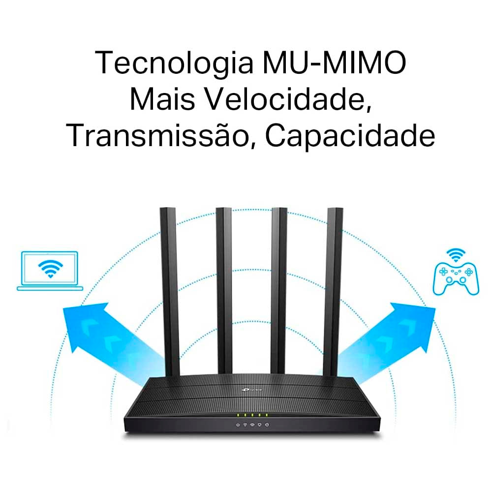 Roteador Wireless  TP-Link AC1300 Dual Band Gigabit Mesh - Archer C6 Truedata